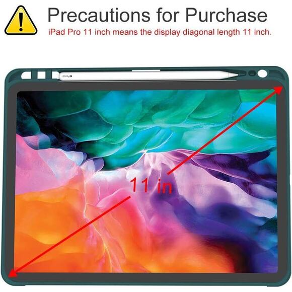 Smart Case For Apple iPad Pro 11" 2021 2020 2018 Leather Auto Wake Sleep Cover - Picture 4 of 12